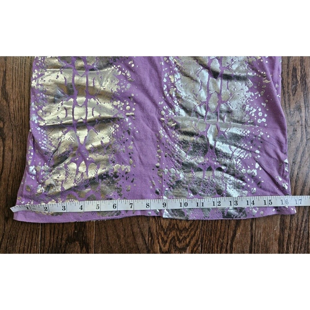 Vtg Y2K Ed Hardy Long T-Shirt Dress Womens S Purple Eagle Skull Snake READ - Picture 10 of 13